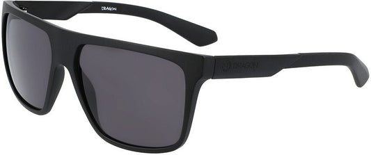 Pair of Dragon Vinyl Matte Blackframes with Smoke Polarised Luma Lens Sunglasses