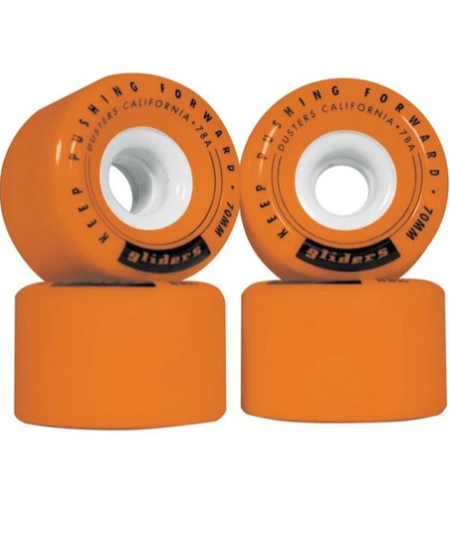 DUSTERS GLIDERS skateboard 4 set of WHEELs 70MM in orange