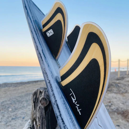 Endorfins Machado Seaside Quad Surfboard Fin Set black bamboo in surfboard