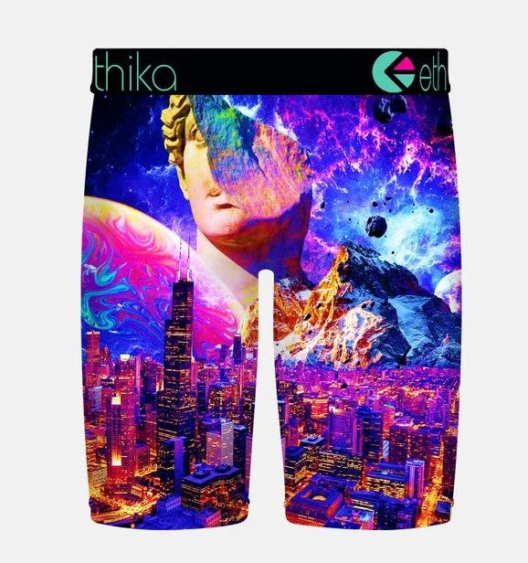 Ethika Galactic Visions Staple Boys Boxers in multi colour from rear