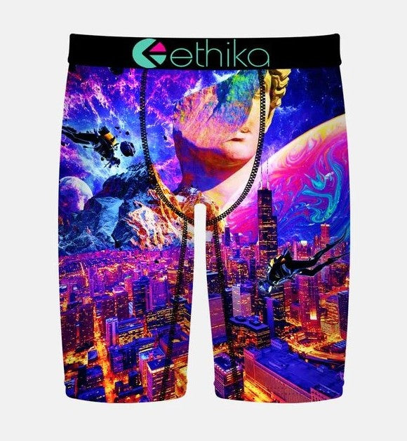 Ethika Galactic Visions Staple Boys Boxers in multi colour from front