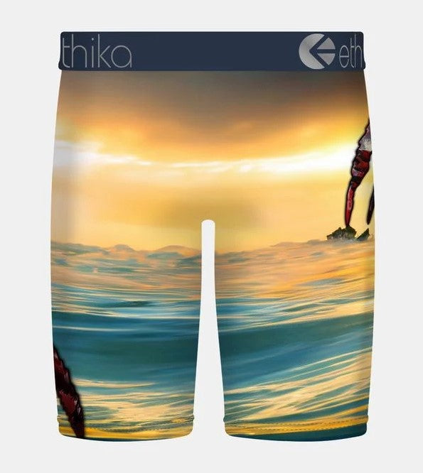 Ethika Jaw Dropped Staple Boys Boxers with a great white shark on front from rear view