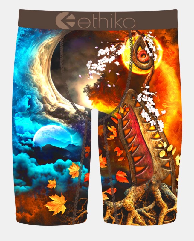 Ethika Mens Bomber Tree Staple Boxers in multi colour from front