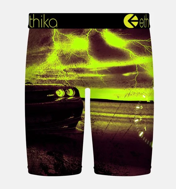 Ethika Scat Boyz Staple Boys Boxers in black and yellow from rear