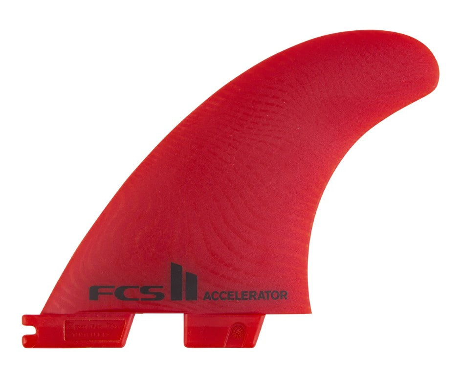 FCS II Accelerator Neo Glass Large Tri Fin Set in red