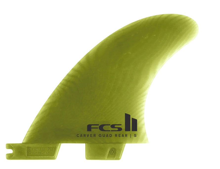 FCS II Carver Neoglass Quad Rear Fins - Small in eucalyptus colourway