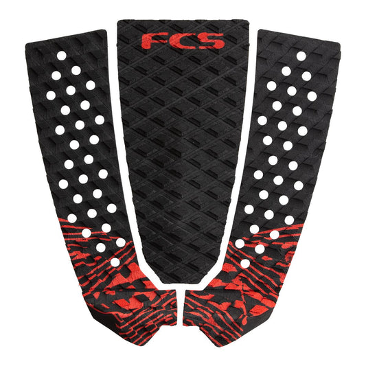 FCS Filipe Toledo Surfboard Grip in black and blood red