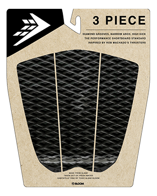 Firewire 3 Piece Arch Traction Pad Surfboard Grip in package in black colour
