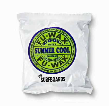 Fu Wax Summer Cool Surfboard Wax 17-20 degrees in white packet with green label