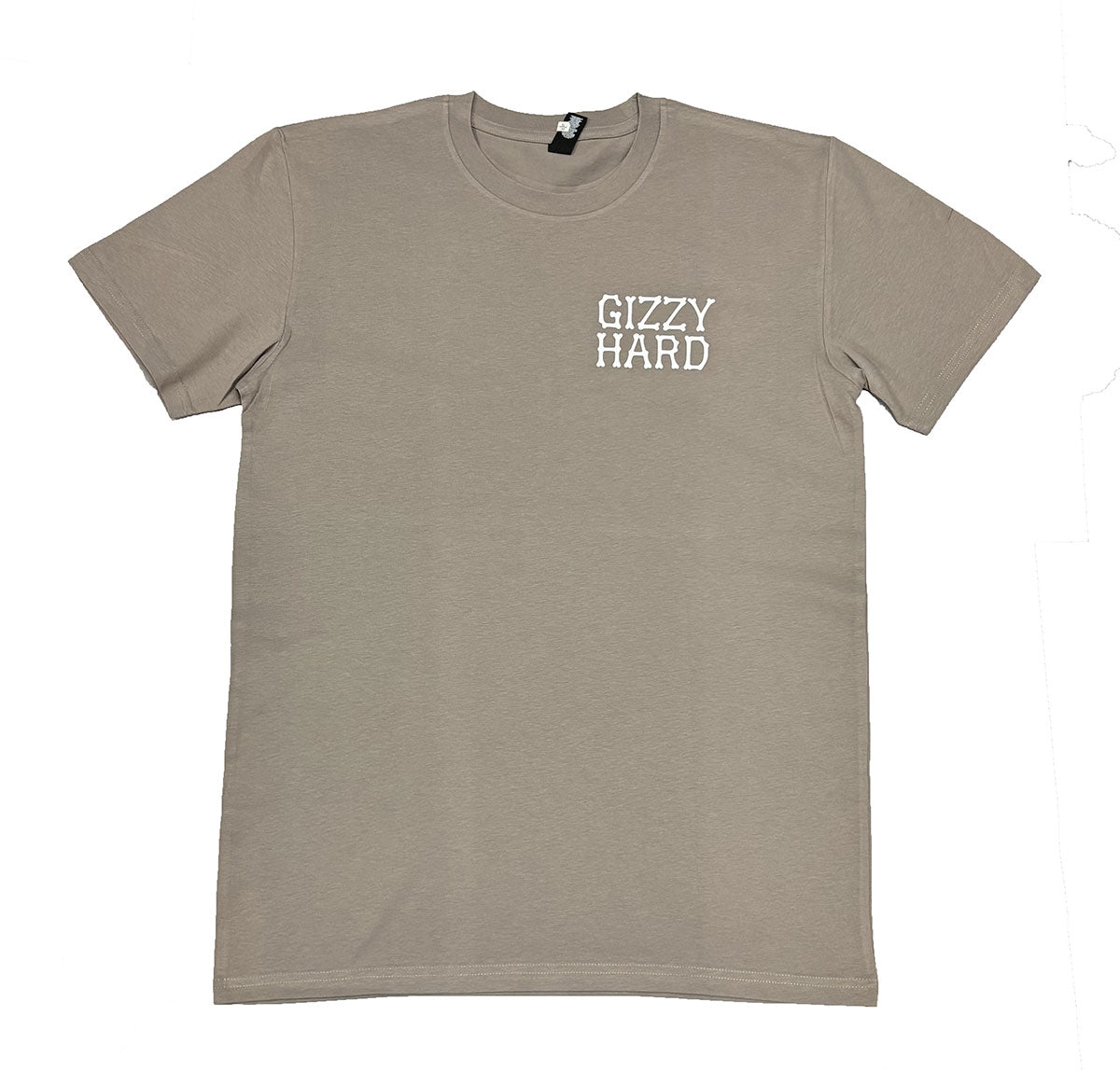 Gizzy Hard Kai On My Mind T-Shirt in mushroom from the front, with bone lettering