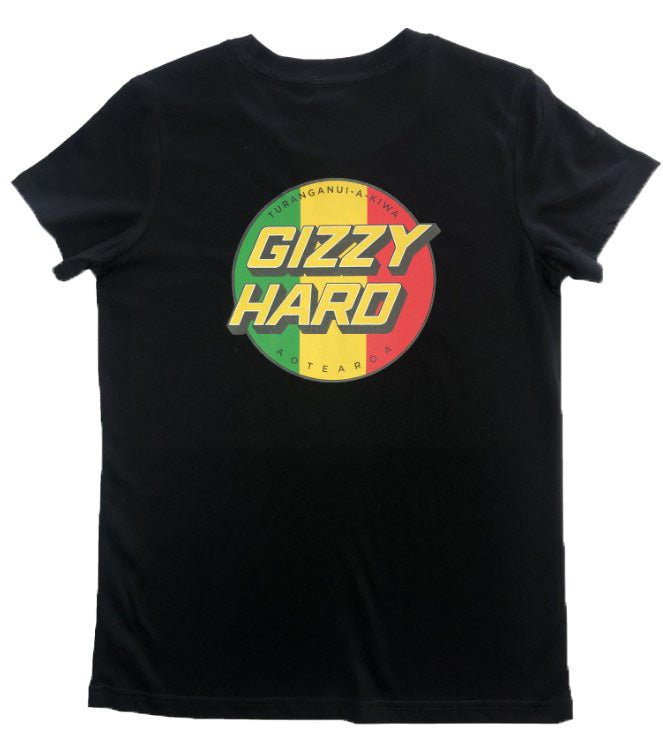 Gizzy Hard Tribute Womens Tee black and rusta back