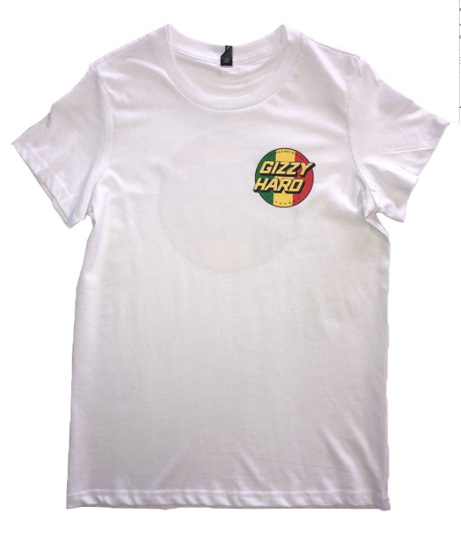 Gizzy Hard Tribute Womens Tee white and rusta