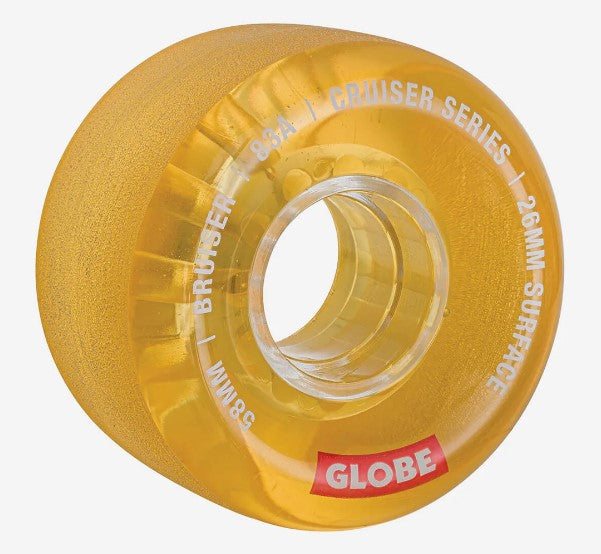 Globe Bruiser Cruiser 58" Skateboard Wheel Set in clear honey