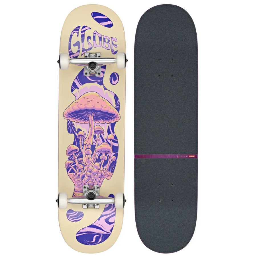 Globe G1 Mind Expansion 8.5" Complete Skateboard in off white and purple colourway