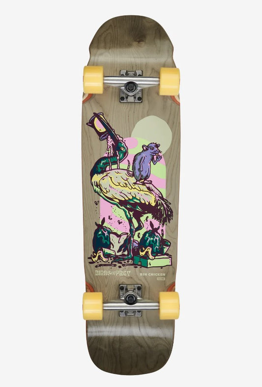 Globe Jumpbuck 35" Cruiser Skateboard in bin chicken graphics
