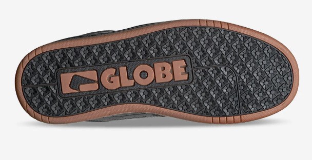 Globe Mojo 2 Men's Skate Shoes in black gum colourway showing the sole of the right shoe