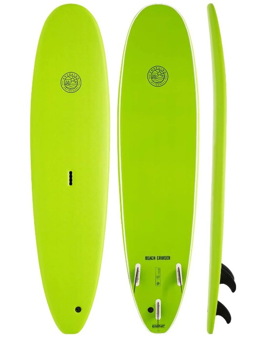 Gnaraloo Beach Cruiser 9'0 Softboard neon green with handle