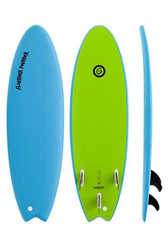 GNARALOO FLOUNDER POUNDER 6'0 SOFT BOARD blue top neon green bottom