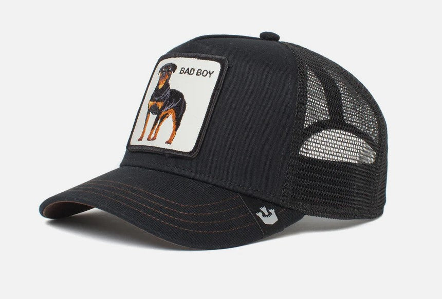 Goorin Bros The Baddest Boy Snapback Trucker Cap in black from side