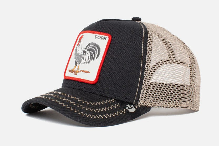 Goorin Bros The Cock Snapback Trucker Cap in black from side