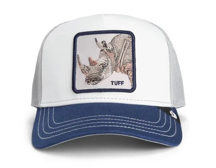 Goorin Bros Tricolour Rhino Snapback Cap in white, navy and grey
