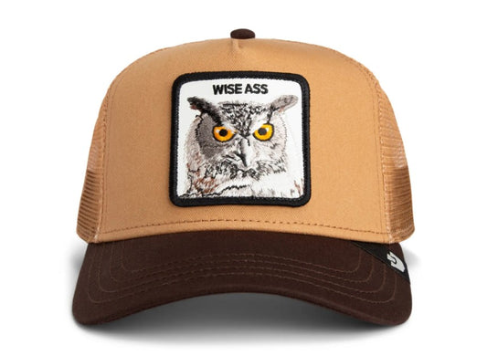 Goorin Bros Wise Ass Trucker Cap in ground heat colourway which is tan and brown