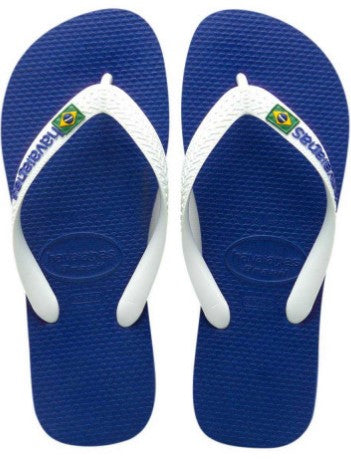 HAVAIANAS KIDS BLUE BRAZIL LOGO JANDALS