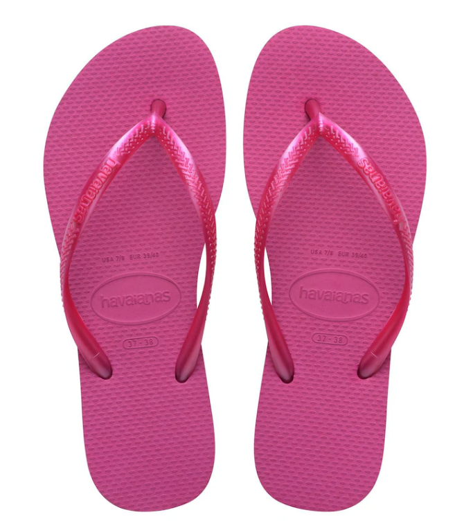 Havaianas Slim Pink Flux Women's Jandals showing a pair from above