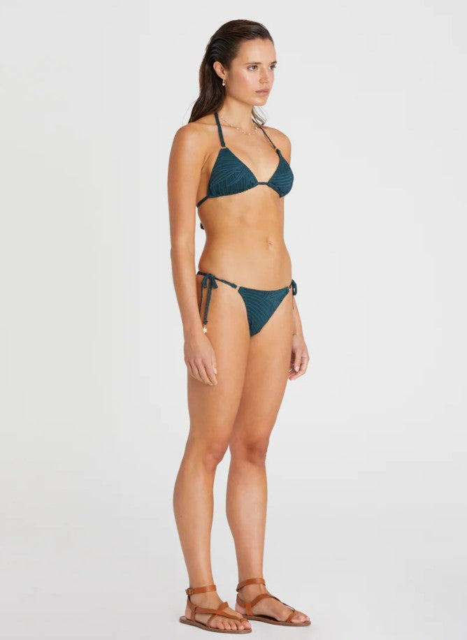 Heaven Bella Triangle And Kylie Side Tie Bikini Set in green from side