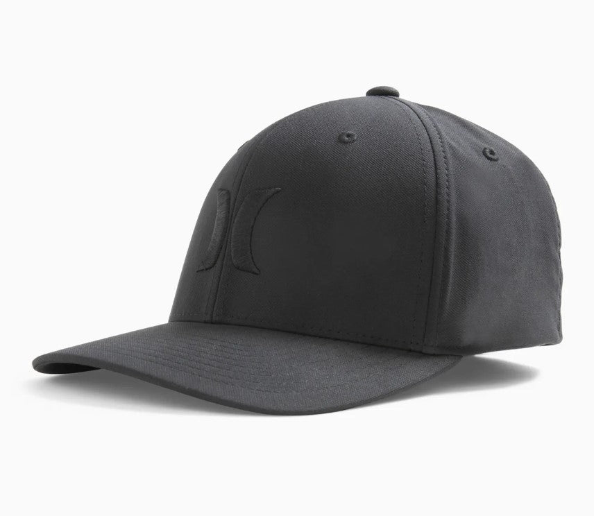 Hurley H2O Dri Icon Flexfit Cap in black with black logo