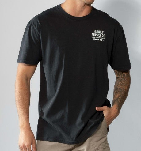 Hurley Organic Garage Tee in black from front