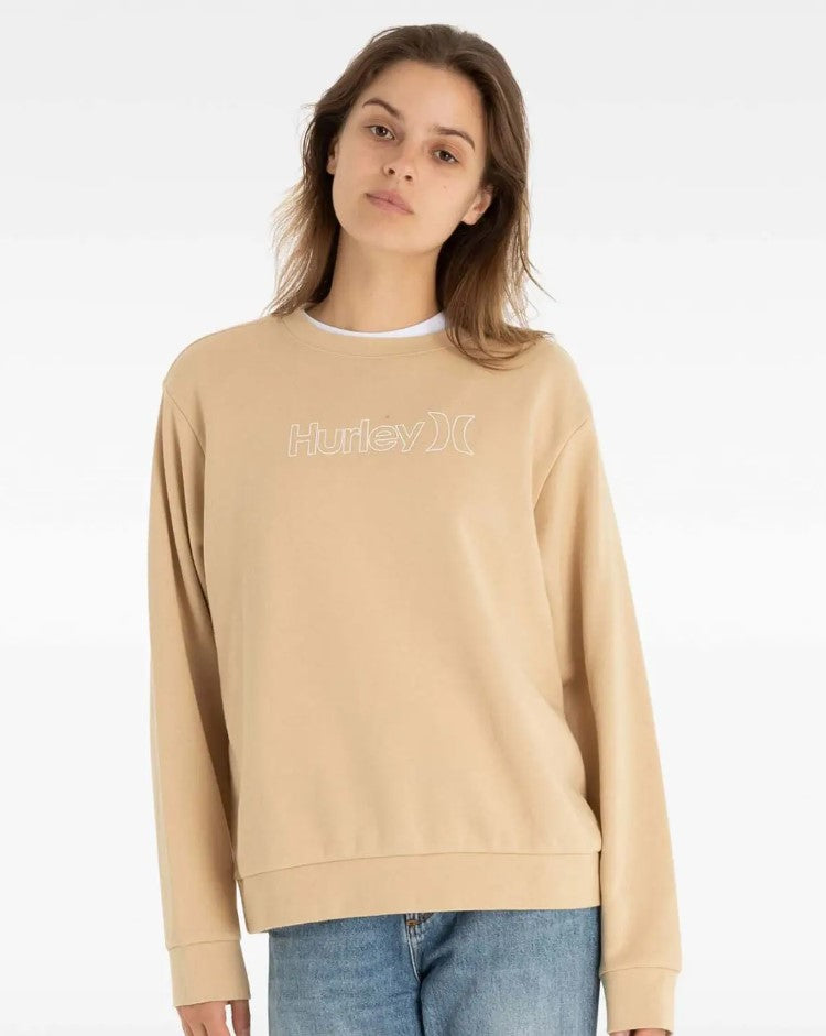 Hurley Outline Women's Crew in vanilla bean colour