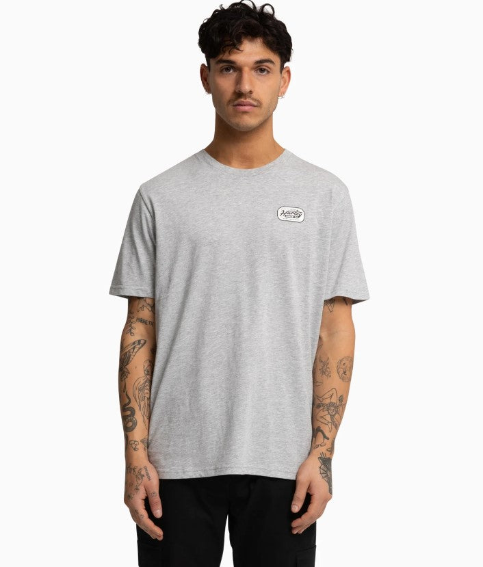 Hurley Surf and Enjoy Tee in grey heather from front