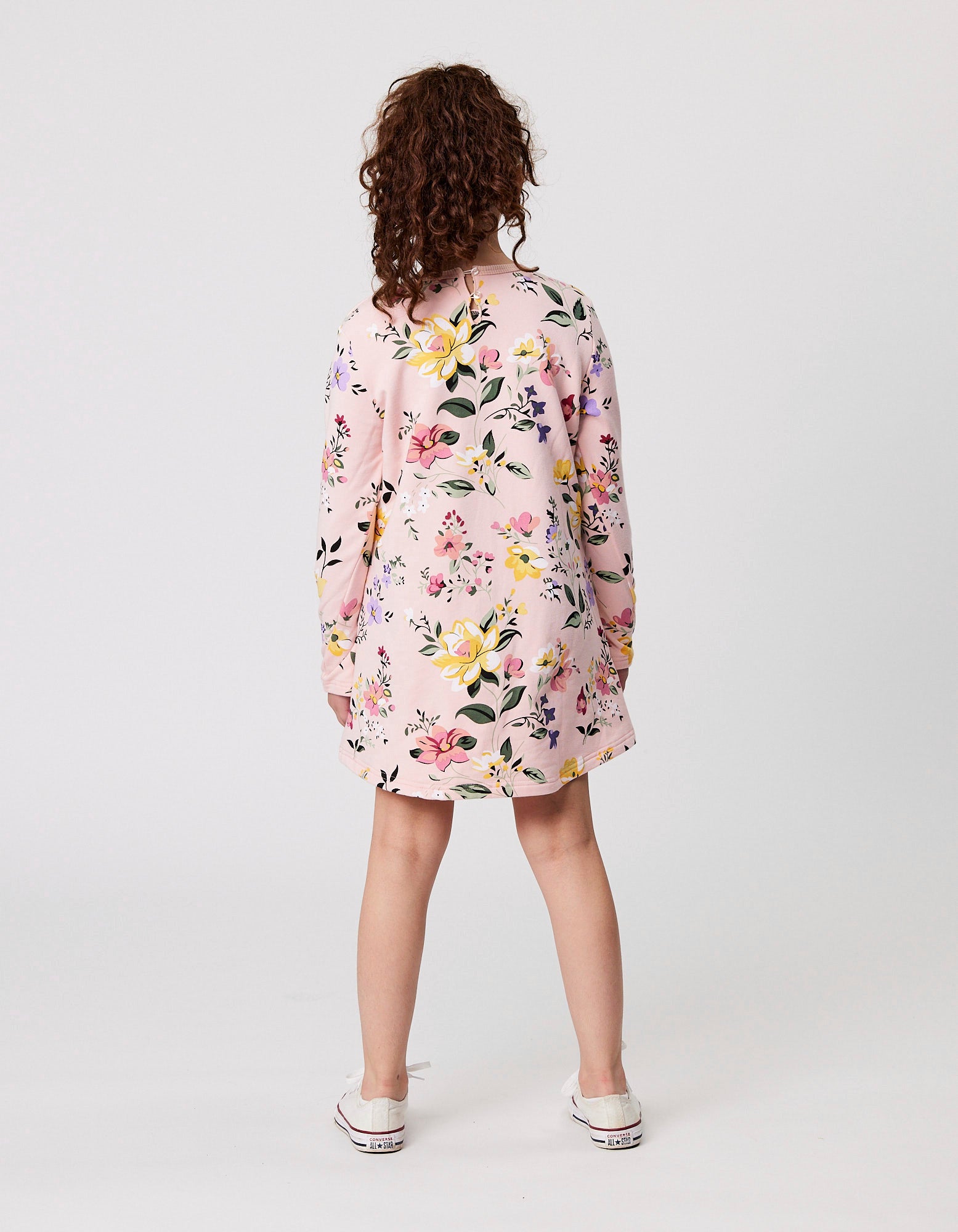 Kissed By Radicool Bouquet Dress in floral pink from back