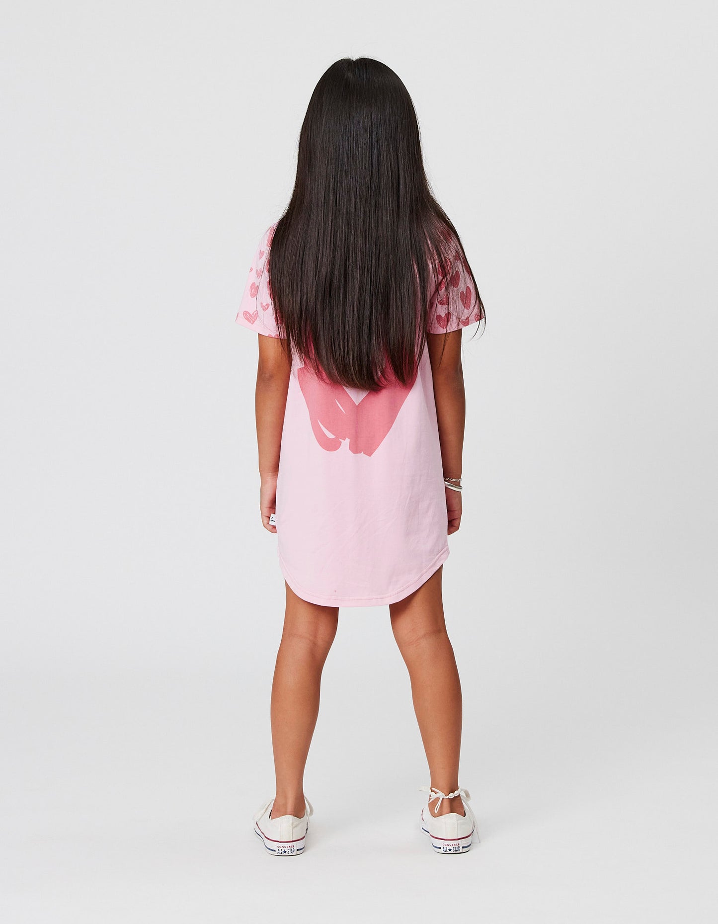 Kissed By Radicool Lots Of Love Skater Tee Dress back on model