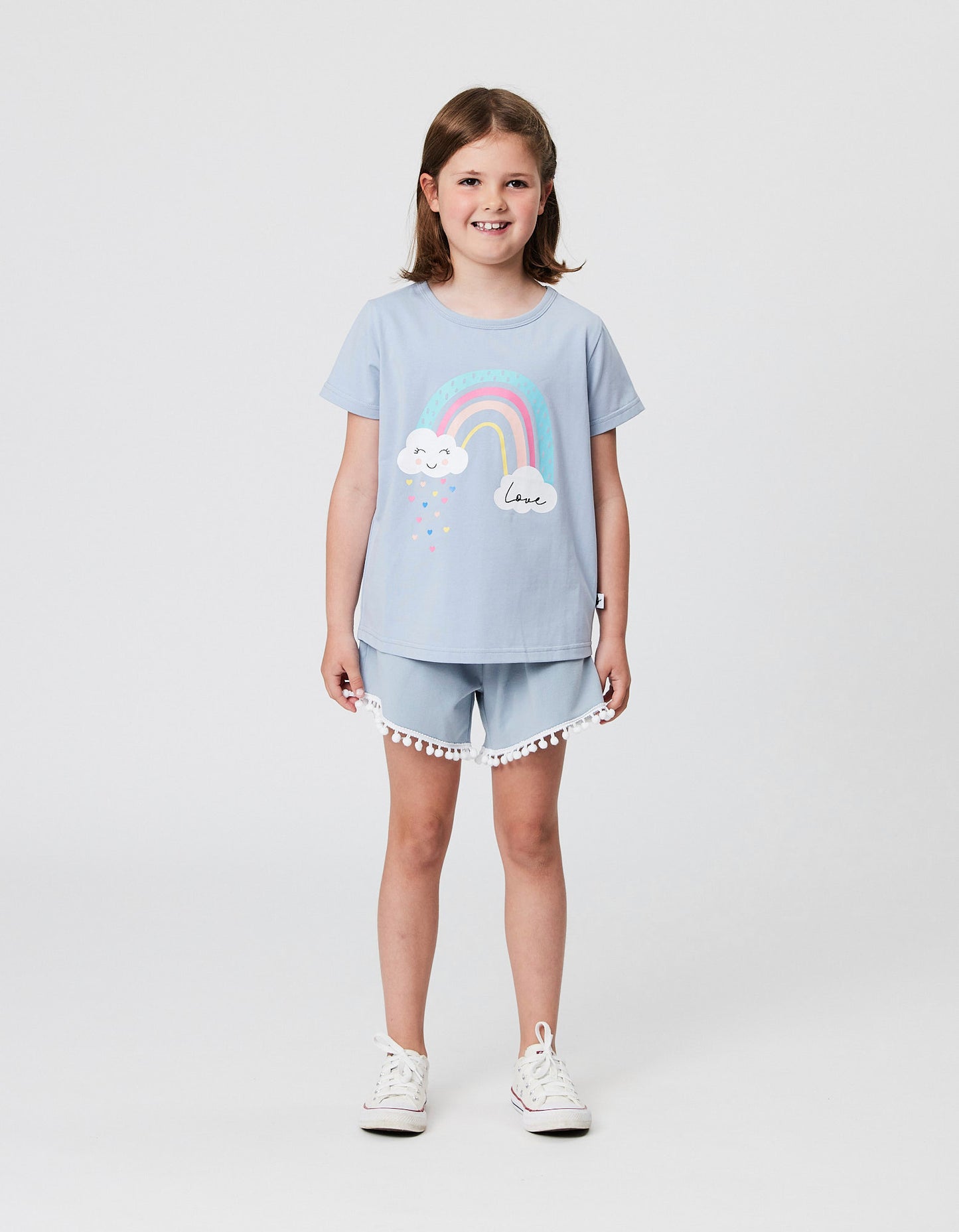 Kissed By Radicool Rainbow Love Tee front on model