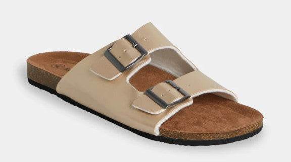Kustom Womens Duo Slides in chapagne gold from side view