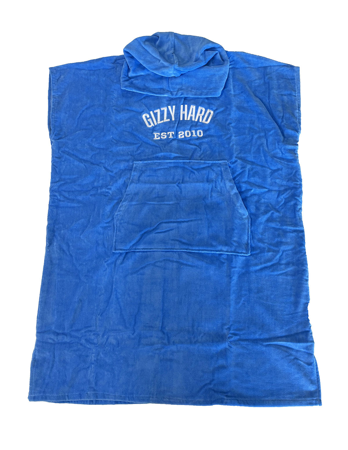 Gizzy Hard Premium Velour Adult Hooded Towel in blue