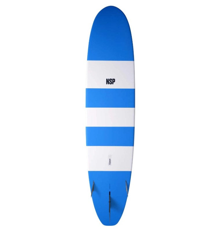 NSP Elements 8'6" HDT Epoxy Longboard blue bottom