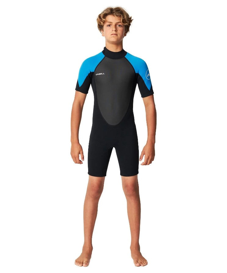 O'Neill Youth Reactor II Spring Wetsuit in black with ocean colourway