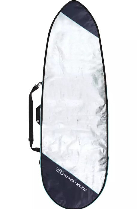 OCEAN AND EARTH 5'8 BASIC FISH surfboard BAG silver blue