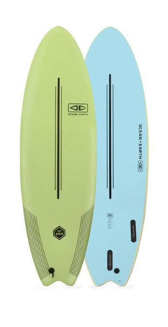 OCEAN AND EARTH 7' EZI SOFTBOARD sage green top light blue bottom