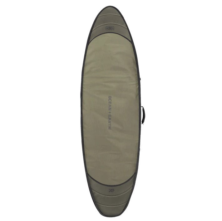 Ocean and Earth HYPA 6'4 Two Shortboard Travel Cover in khaki from the top