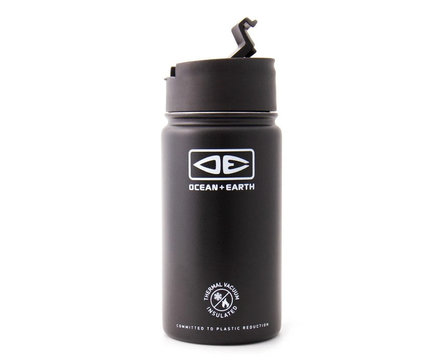 Ocean and Earth Insulated Fliptop Mug in black