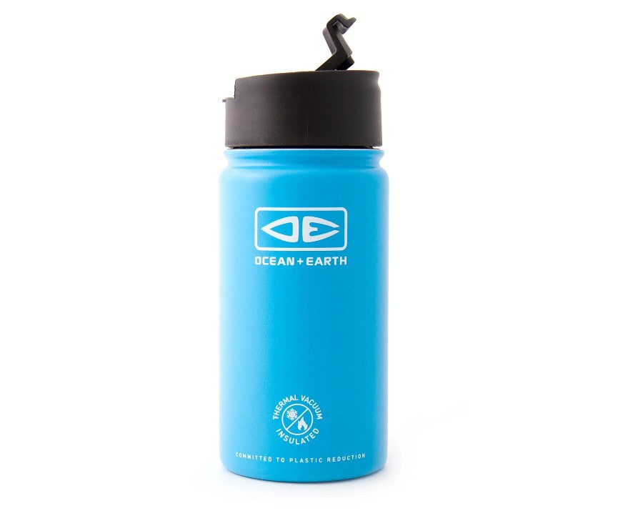 Ocean and Earth Insulated Fliptop Mug in blue