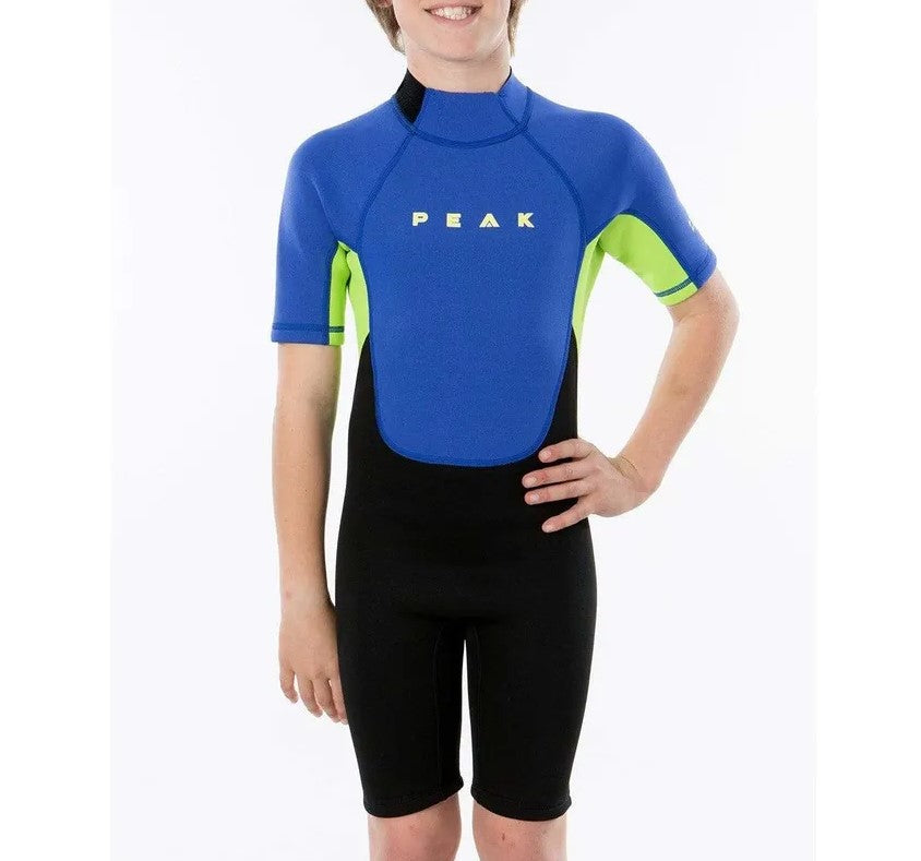Peak Boys Energy Spring Wetsuit in black and lime