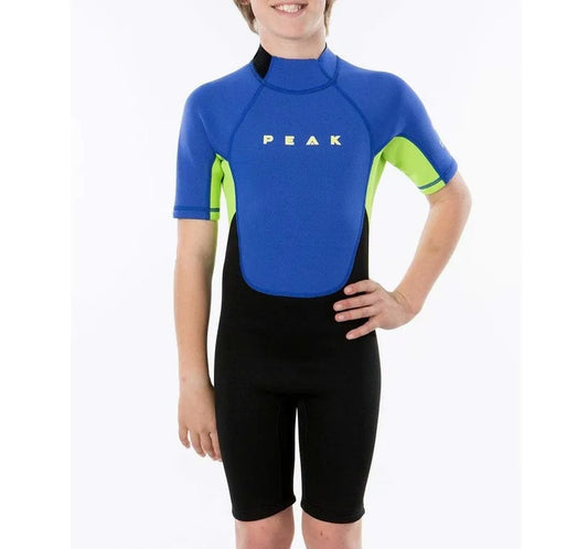 Peak Boys Energy Spring Wetsuit in black and lime