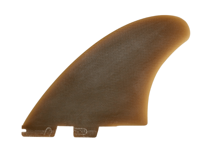 FCS II Performer PG Keel Twin Fin Set in cacao colourway from inside