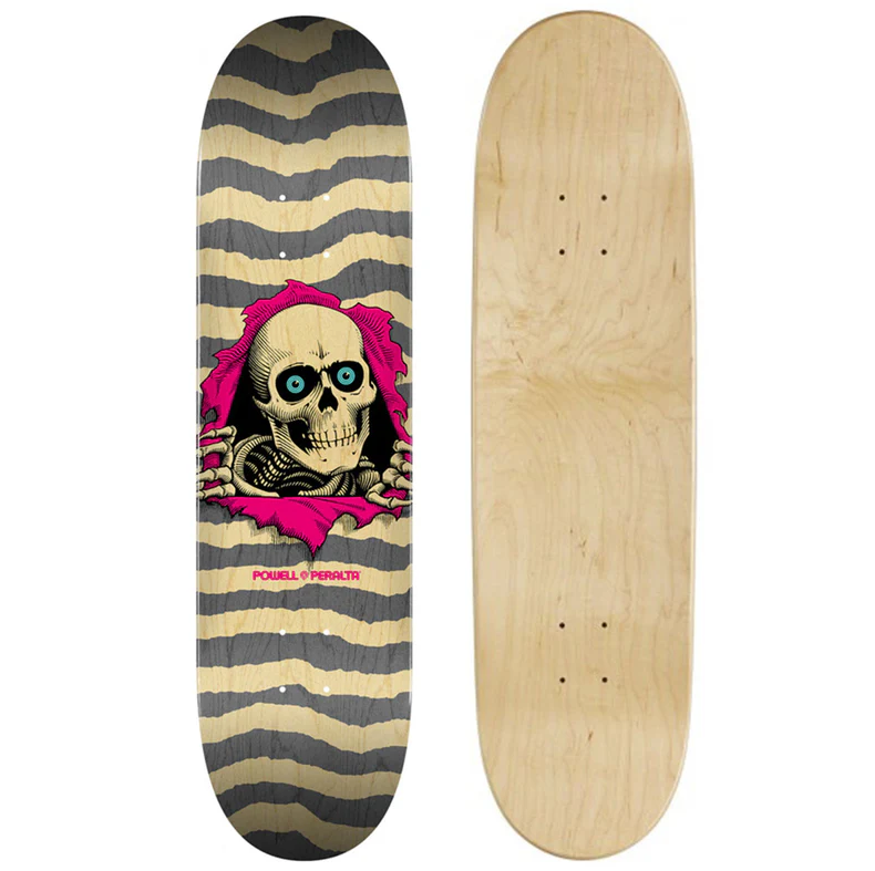 Powell Peralta 8.5" Ripper Skateboard Deck front and back on white background