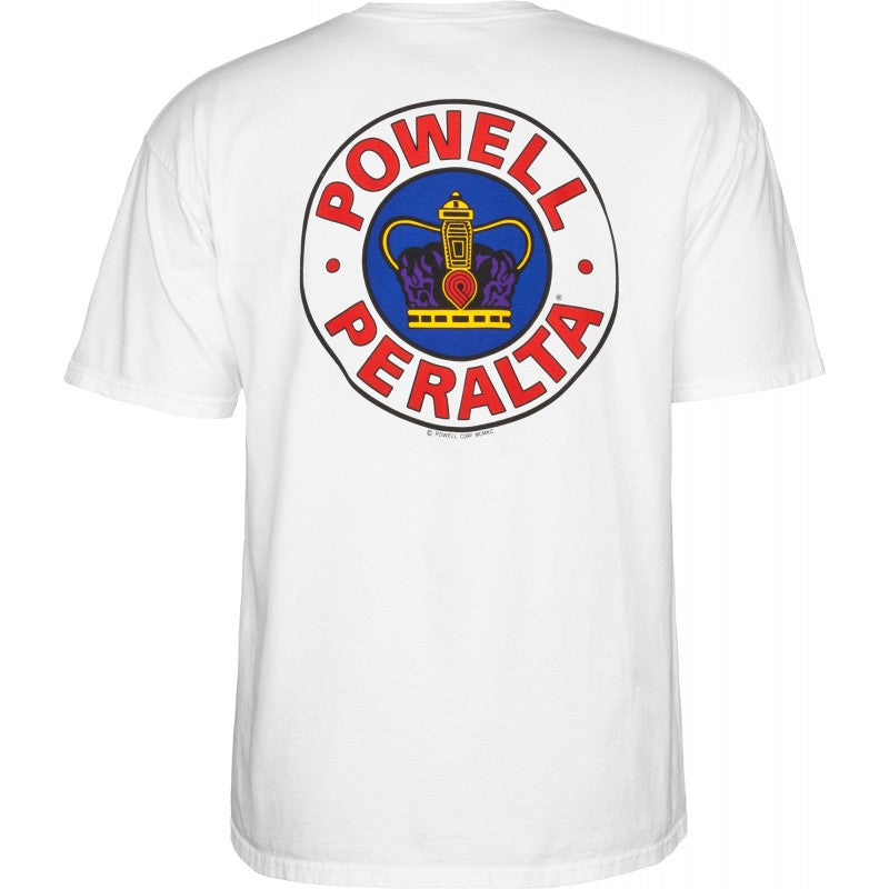 Powell Peralta Supreme Tee in white showing back print
